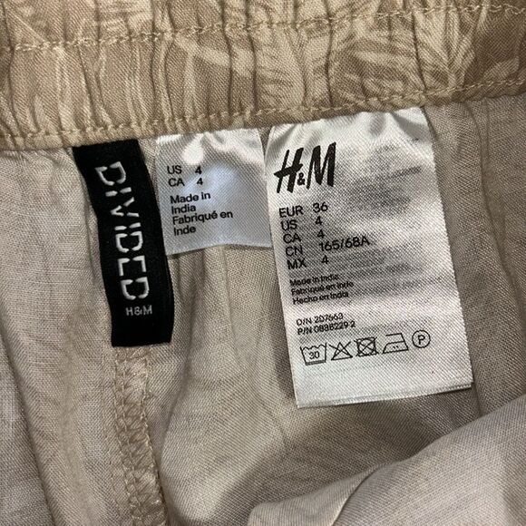 H&M Tan High rise Floral Print Lightweight Pants(Size 4) - Picture 6 of 7